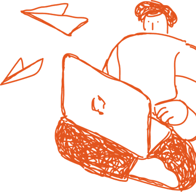 Person with laptop illustration
